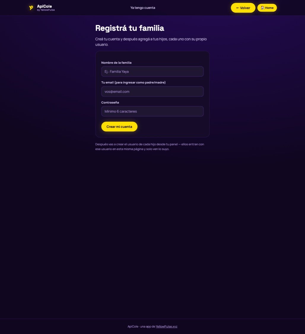 Registrá a tu familia — ApiCole