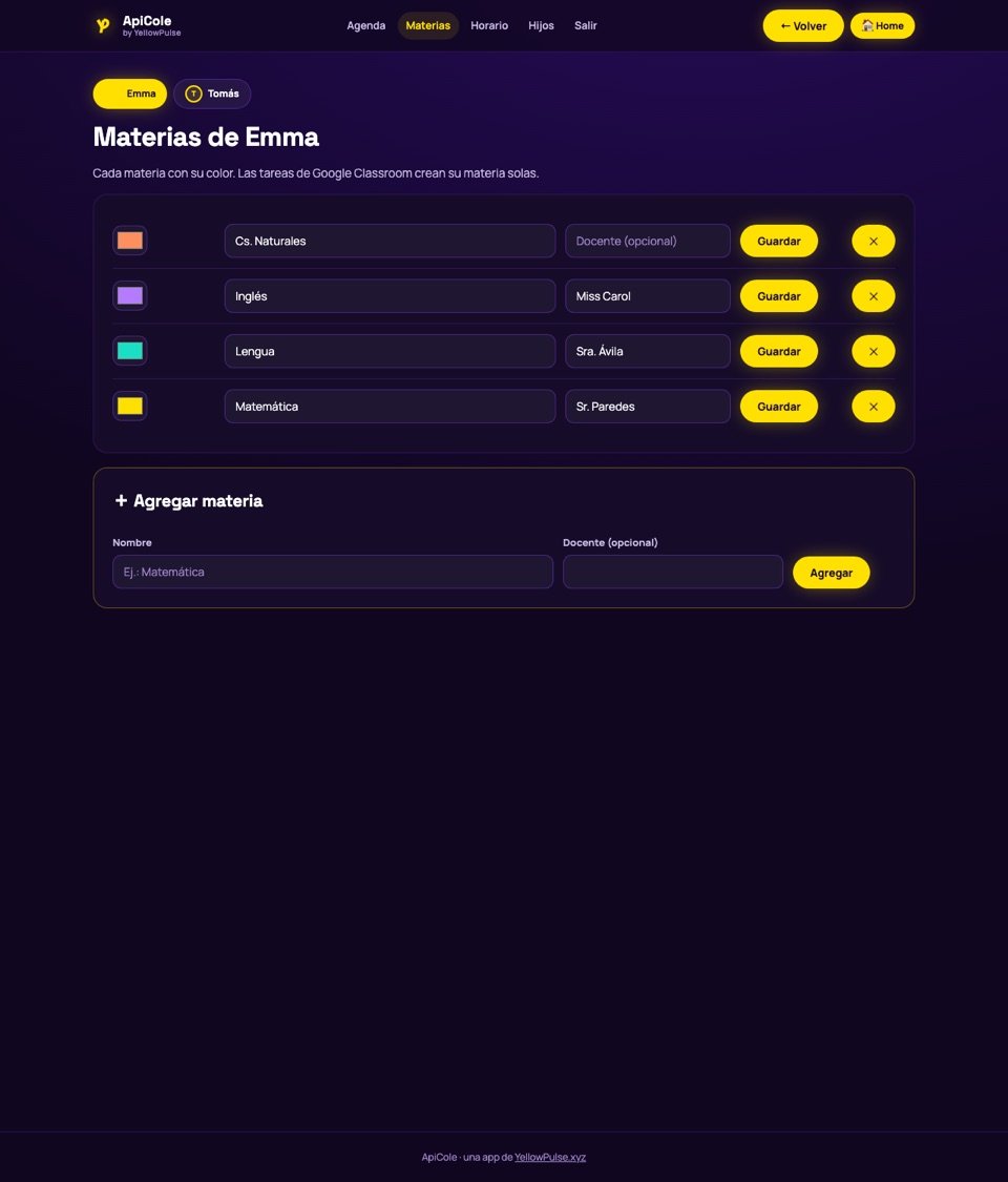 Cargá las materias — ApiCole