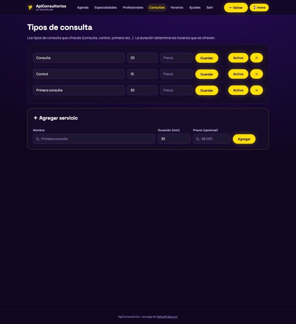 Tipos de consulta — ApiConsultorios