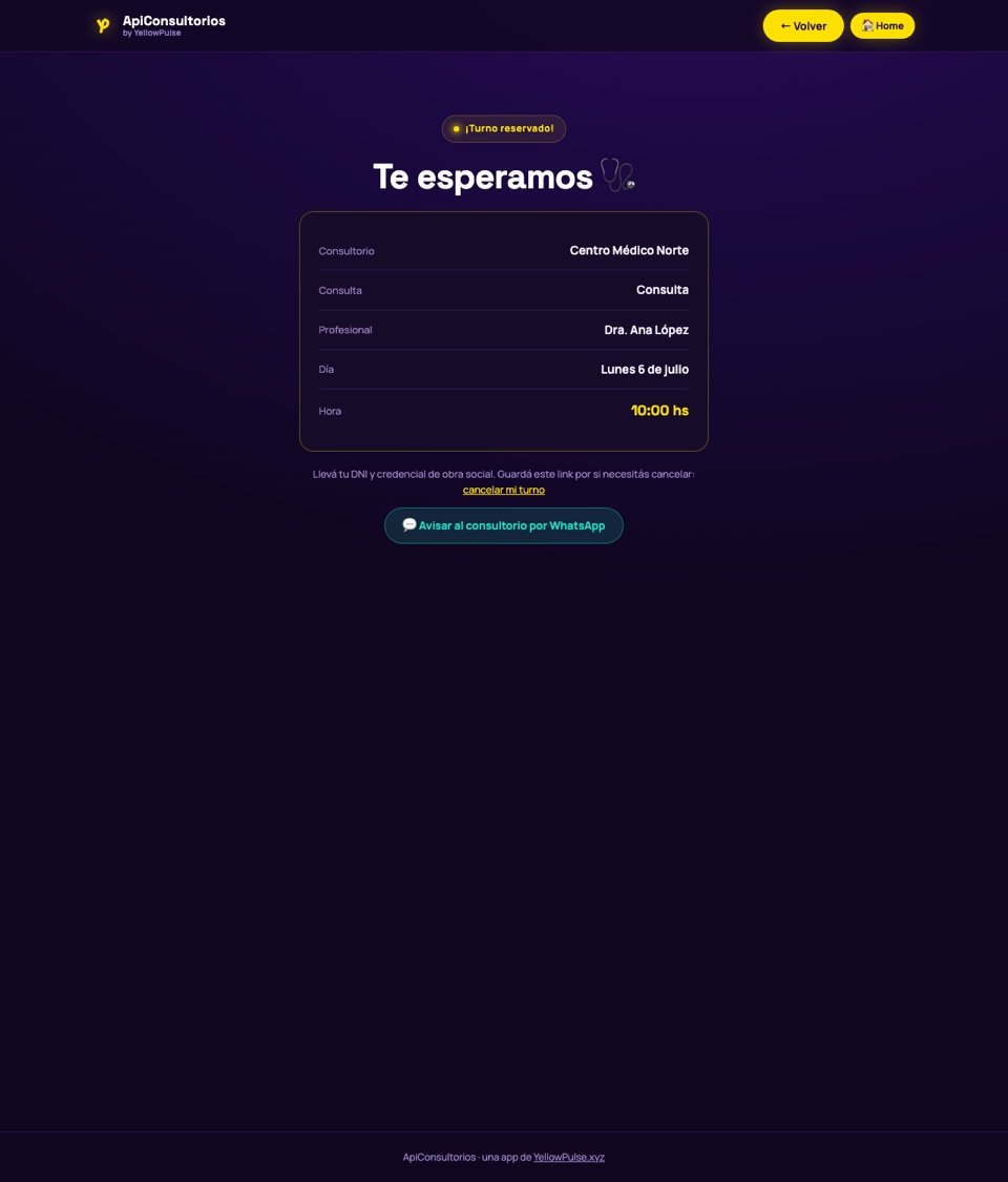 ¡Turno confirmado! — ApiConsultorios