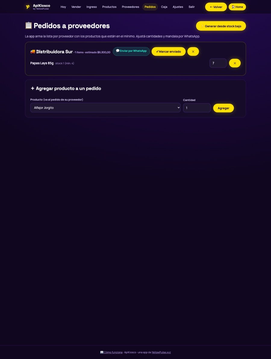 Pedidos a proveedores — ApiKiosco