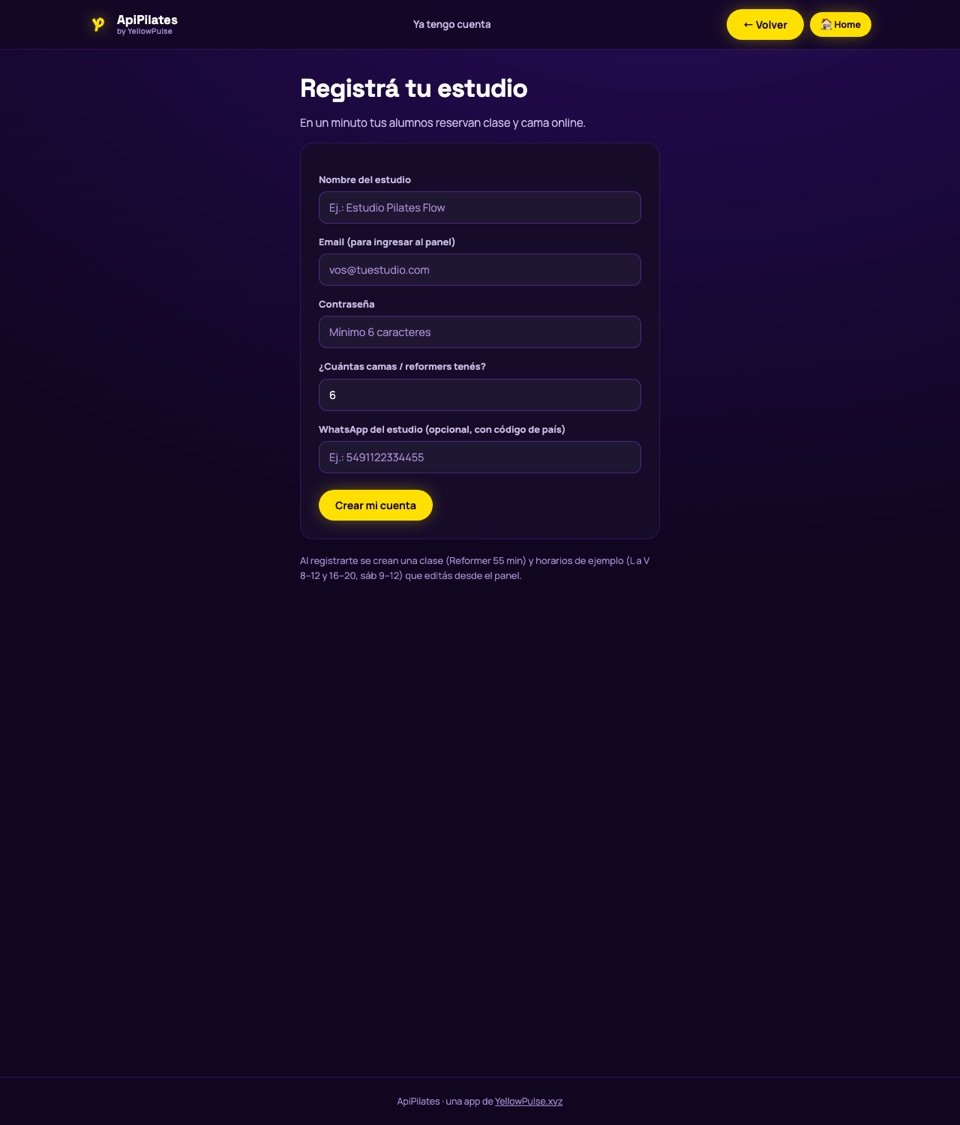 Creá tu cuenta — ApiPilates