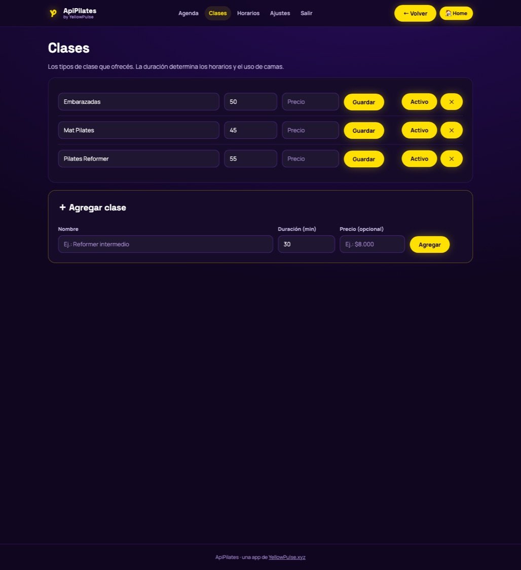Definí tus clases — ApiPilates