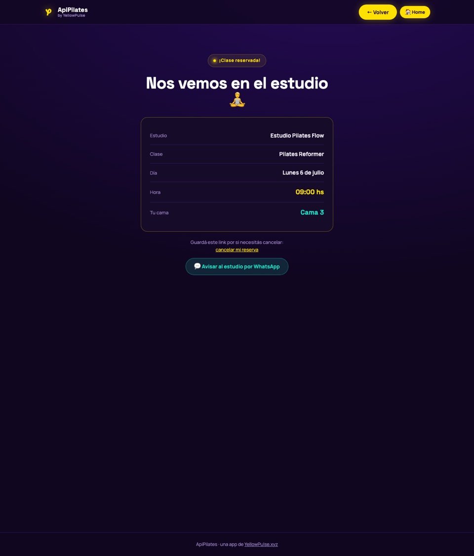 ¡Clase reservada! — ApiPilates