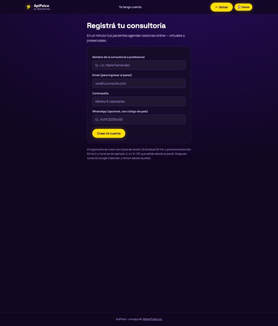 Creá tu cuenta — ApiPsico