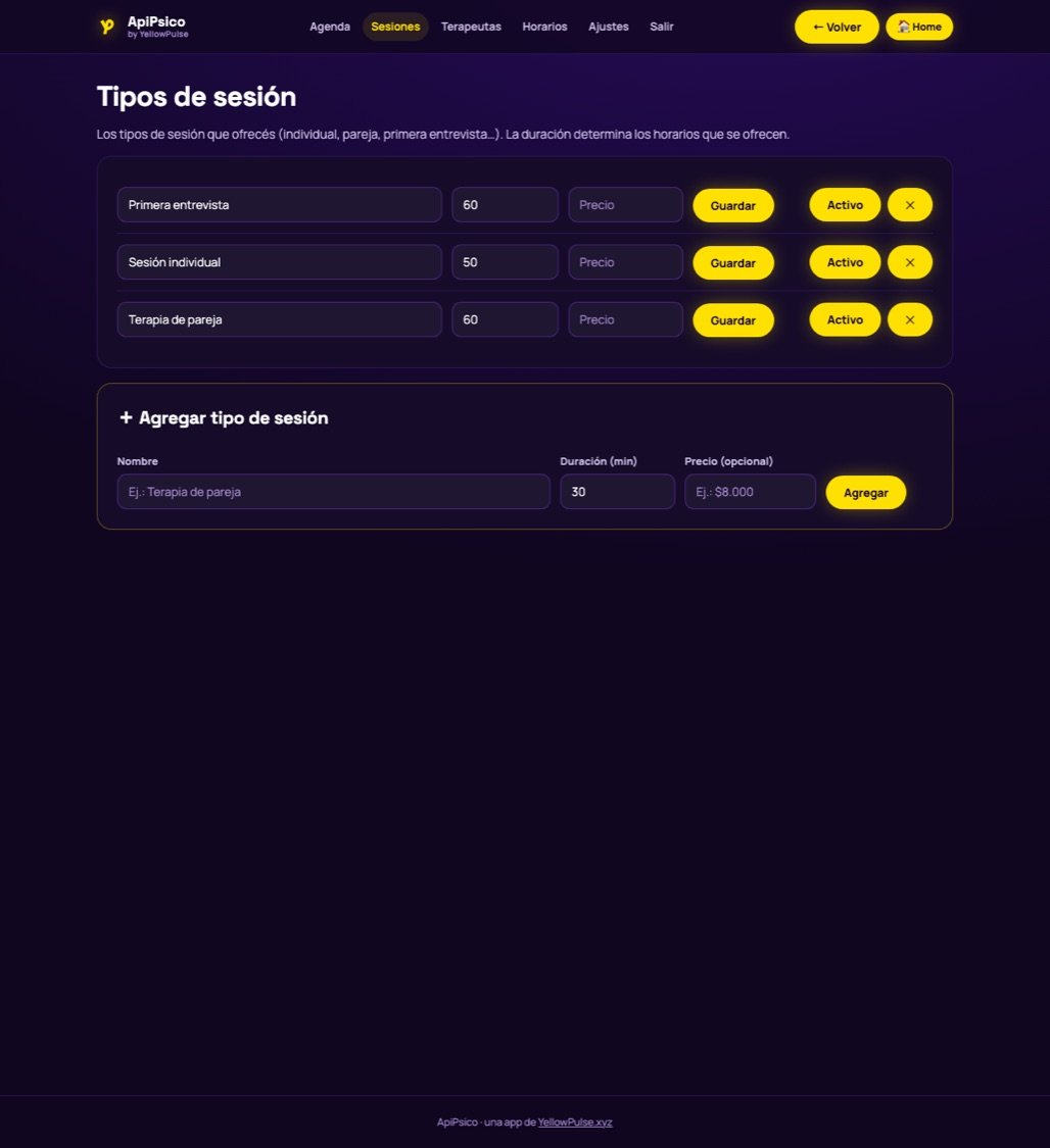 Tus tipos de sesión — ApiPsico