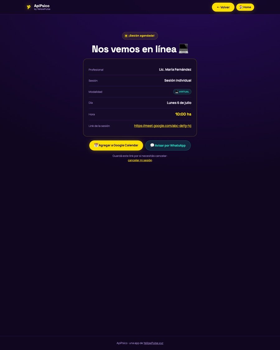 ¡Sesión agendada! — ApiPsico
