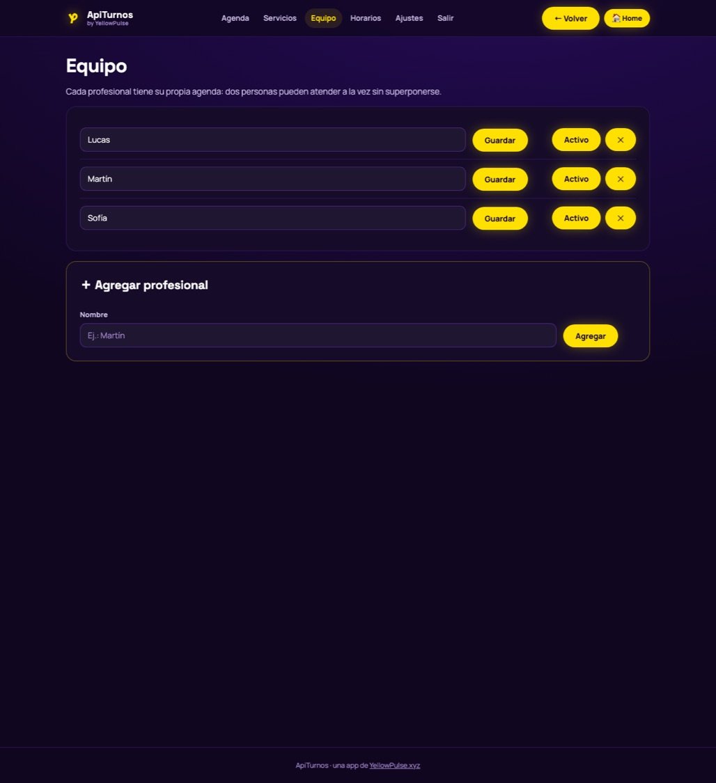 Sumá a tu equipo — ApiTurnos