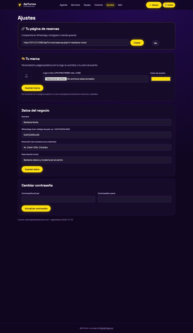 Personalizá tu página — ApiTurnos